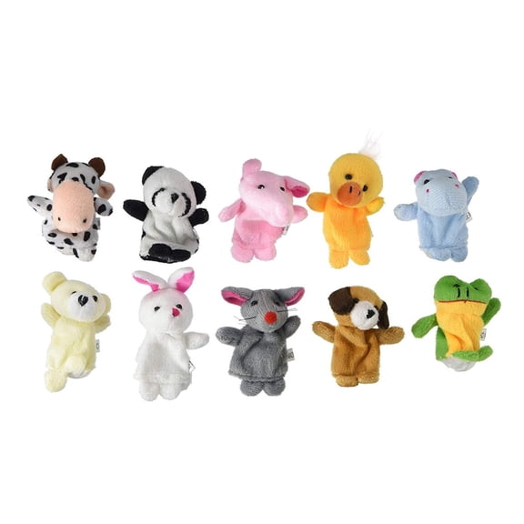 BESTSKY Cartoon Hand Puppets Finger Puppets Baby Babies Storytelling Early Education Puzzle And Comfort 10PC