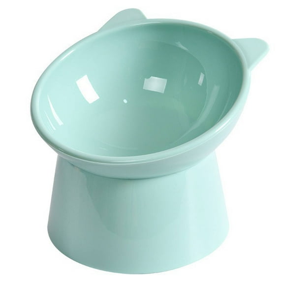 BESTSKY Cat Bowls,Impact-Resistant Cat Dishes,45° Slanted Cat Food Bowl,Green