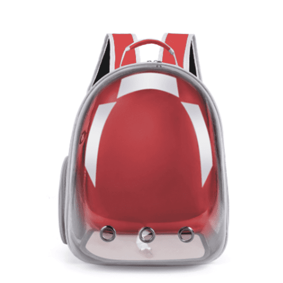 BESTSKY Cat Carrier,Anxiety-Relieving Transparent Window Cat Backpack,Comfortable 360°Breathable Mesh Cat Backpack Carrier,Expandable Space Cat Bag,Red
