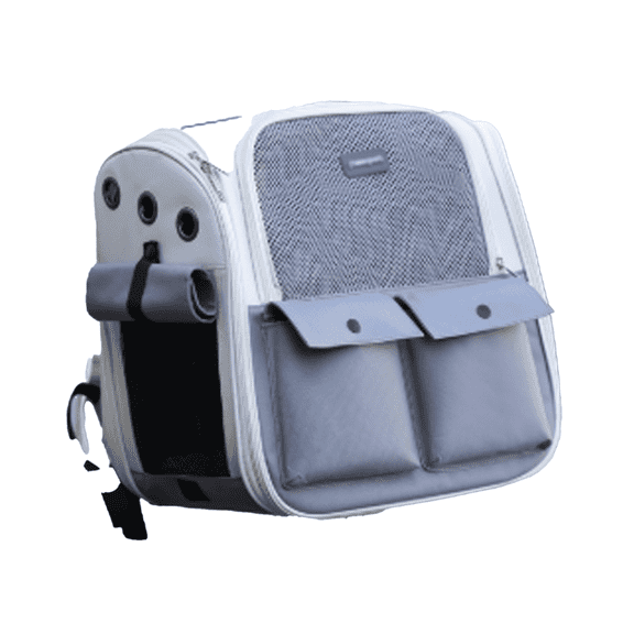 BESTSKY Cat Carrier,Space Capsule Design for Pet Interaction,Ventilation System for Cooling Comfort Cat Backpack,Ergonomic Straps for Easy Carrying Cat Bag,Gray
