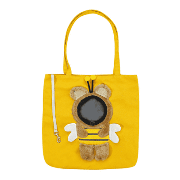 BESTSKY Cat Carrier,Lightweight Comfortable Cat Backpack,Bee-Pattern Fun Cat Backpack Carrier,Roomy Soft Cat Bag for Small Pets,Yellow L