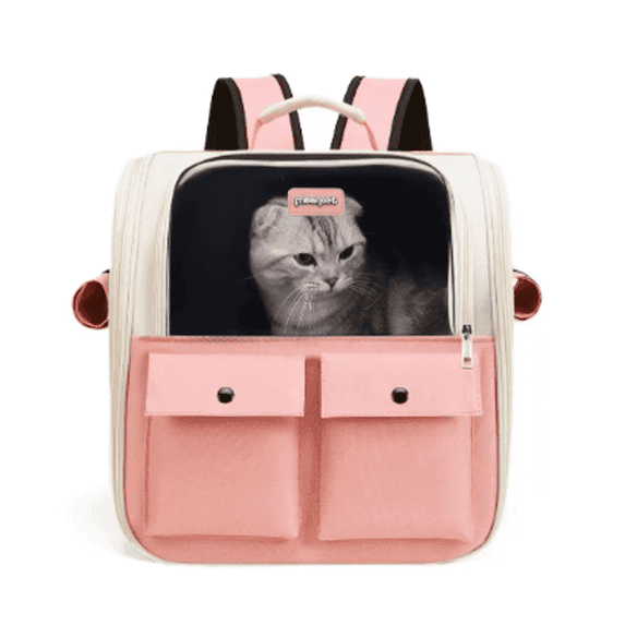 BESTSKY Cat Carrier,Space Capsule Design for Stress-Free Travel,Ventilation System for Comfort Cat Backpack,Ergonomic Carrying for Easy Use Cat Backpack Carrier,Pink