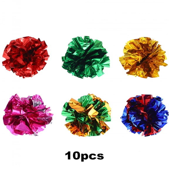 BESTSKY Cat Crinkle Ball Toys 10 Packs for Indoor Cats to Kill Time and Keep Fit, 2.3 Inch Colorful Crinkle Balls Attract Cats to Swat, Bite, Hunt, Interactive Toys for Cats and Kittens