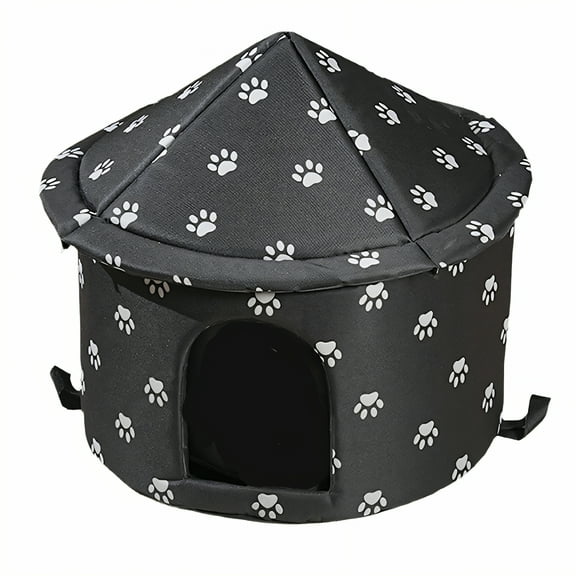 BESTSKY Cat House,Fixed Buckle Strap Cat Houses for Outdoor Cats,Easy Installation Outdoor Cat House,M