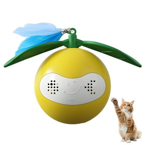BESTSKY Cat Laser Pointer Toy with Automatic Moving Design, lazer pointer for cat featuring built-in laser, leaves & breathing light for interactive indoor play, for Cat-Loving Families, Yellow