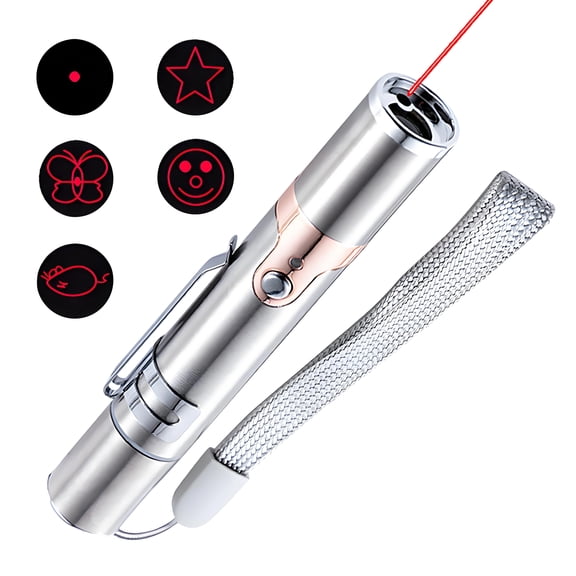 BESTSKY Cat Laser Toy with 3 Colors & 5 Patterns, Waterproof lazer pointer for cat for Fun Interactive Play, Cat Gifts for Pet-Loving Families, Silver