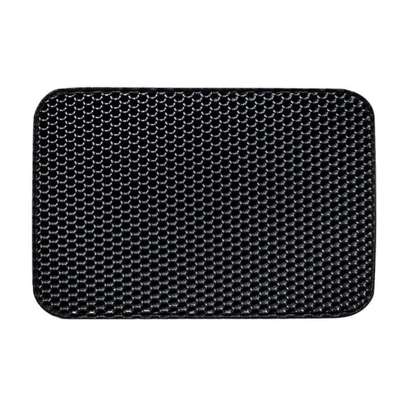 BESTSKY Cat Litter Mat,Dual-Layer EVA Design Litter Mat,Anti-Tracking Honeycomb Surface Cat Stuff,Black,L
