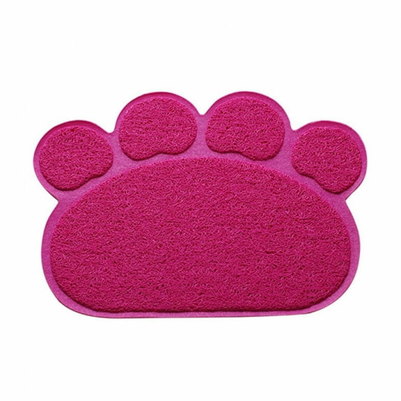 BESTSKY Cat Litter Mat,Premium Pvc Material Litter Matt for Cat,Easy to Clean Cat Rug,Rose Red,L