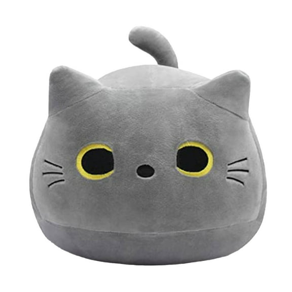 BESTSKY Cat Plush,30cm Cozy Pillow Stuffed Cat,Safe Design Plush Comfort Black Cat Plush,Gray
