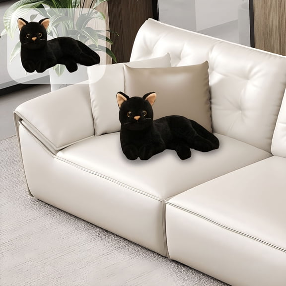 BESTSKY Cat Plush Toy Realistic Cat Weighted Stuffed Animals Soft Kitty Plushie Doll Gift for Boys Girls