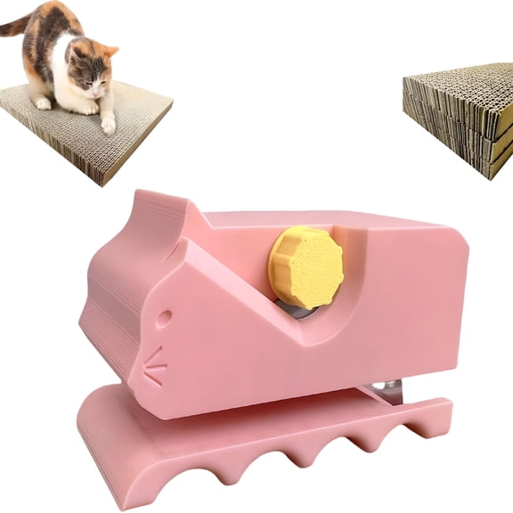 BESTSKY Cat Scratcher Cutter,Cardboard Strip Tool,Eco-Friendly Handheld Cutting Tool for Diy Cat Scratchers,Scratcher Accessories&Parts(Pink)