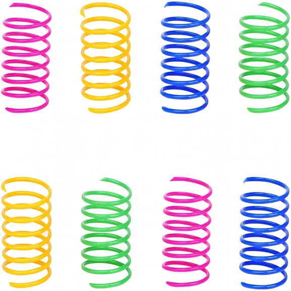 BESTSKY Cat Spring Toy (60 Pack), Cat Kittens Toys Plastic Coil Spiral Springs for Swatting, Biting, Hunting, and Active Healthy Play (Random Color)