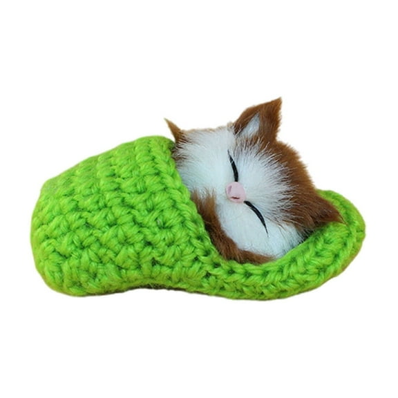 BESTSKY Cat Stuffed Animal,10cm Meowing Cat Cat Stuffy,Soft Touch Warm Everyday Wear Stuffed Animal Cat,Green