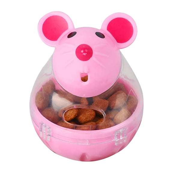 BESTSKY Cat Treat Dispenser Mice-Shaped Tumbling Pet Food Ball Interactive Slow Feeder Small Treat Toy for Cats Prevents Obesity Adjusts Diet and Exercise