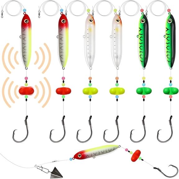 BESTSKY Catfish Float Rigs with Catfish Rattles Rattling Catfish Tackle for Bank Fishing Rig 6PCS