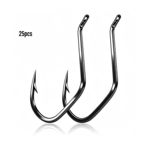 BESTSKY Catfish Hooks, 25/50Pcs Live Bait Hook for Flathead Catfishing | Heavy Duty High Carbon Steel Offset Beak Big River Fishing Hooks for Catfish Carp Bass Saltwater Freshwater 1#-10/0