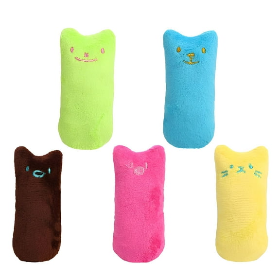 BESTSKY Catnip Toys 5pcs Refillable Catnip Toys Soft Plush Cat Chew Toy To Squeak Durable Cat Kick Toy For Cats Playing Chewing