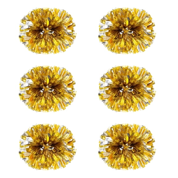 BESTSKY Cheerleading Pom Poms with Baton Handle for Team Spirit Sports Dance Cheering Kids Adults(6 Packs)