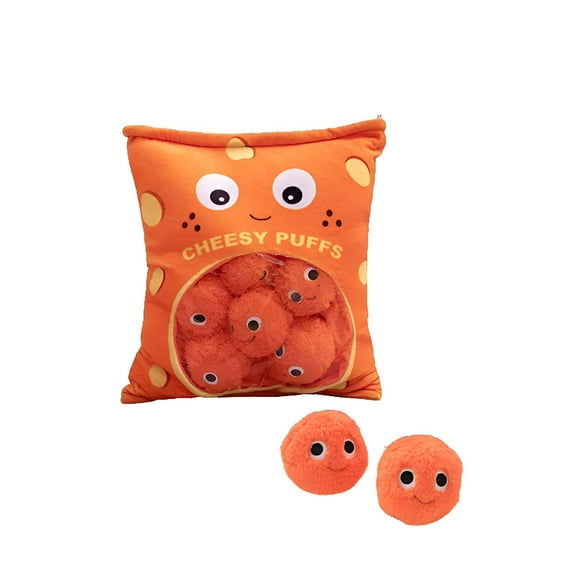 BESTSKY Cheese Puff Plush Toy Soft Cheesy Puff Plush Toy Puff Balls Cute Snack Filled Pillow Small Plush Doll Plush Birthday Gift