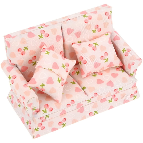 BESTSKY Cherry Furniture Doll House Dollhouse Heart-shaped Sofa