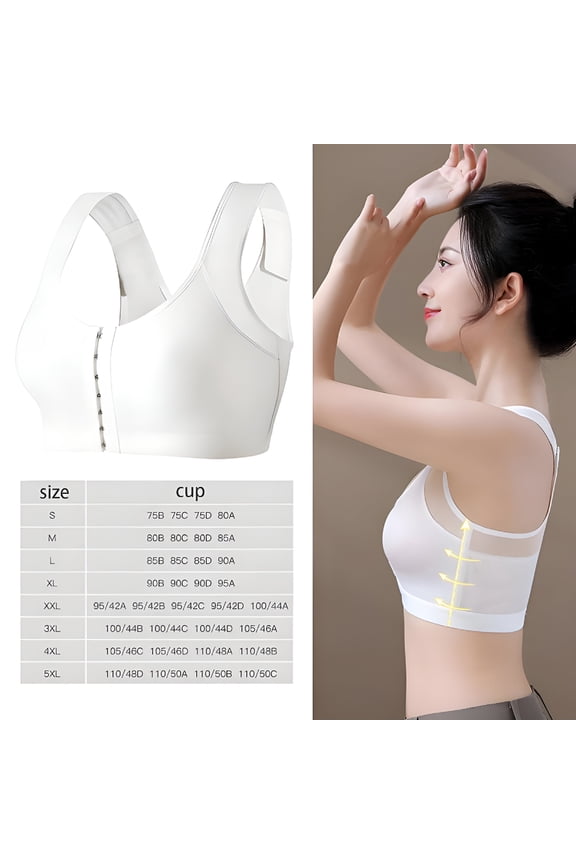 BESTSKY Chest Brace Up for Women,Adjustable Fit Back Women Belt Support,Tailored Support Personalized Comfort Padded Bralette,2XL,White