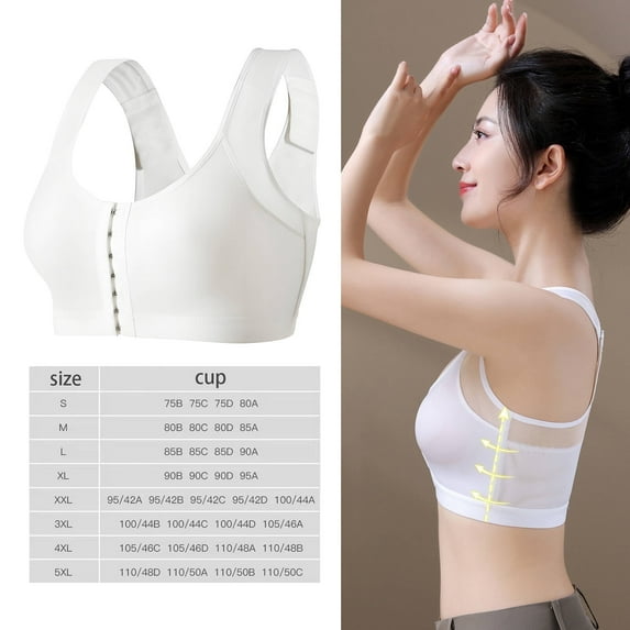 BESTSKY Chest Brace Up for Women,Chest Support Back Women Belt Support,Lifted Bust Comfortable Design Women Sports Bra,3XL,White