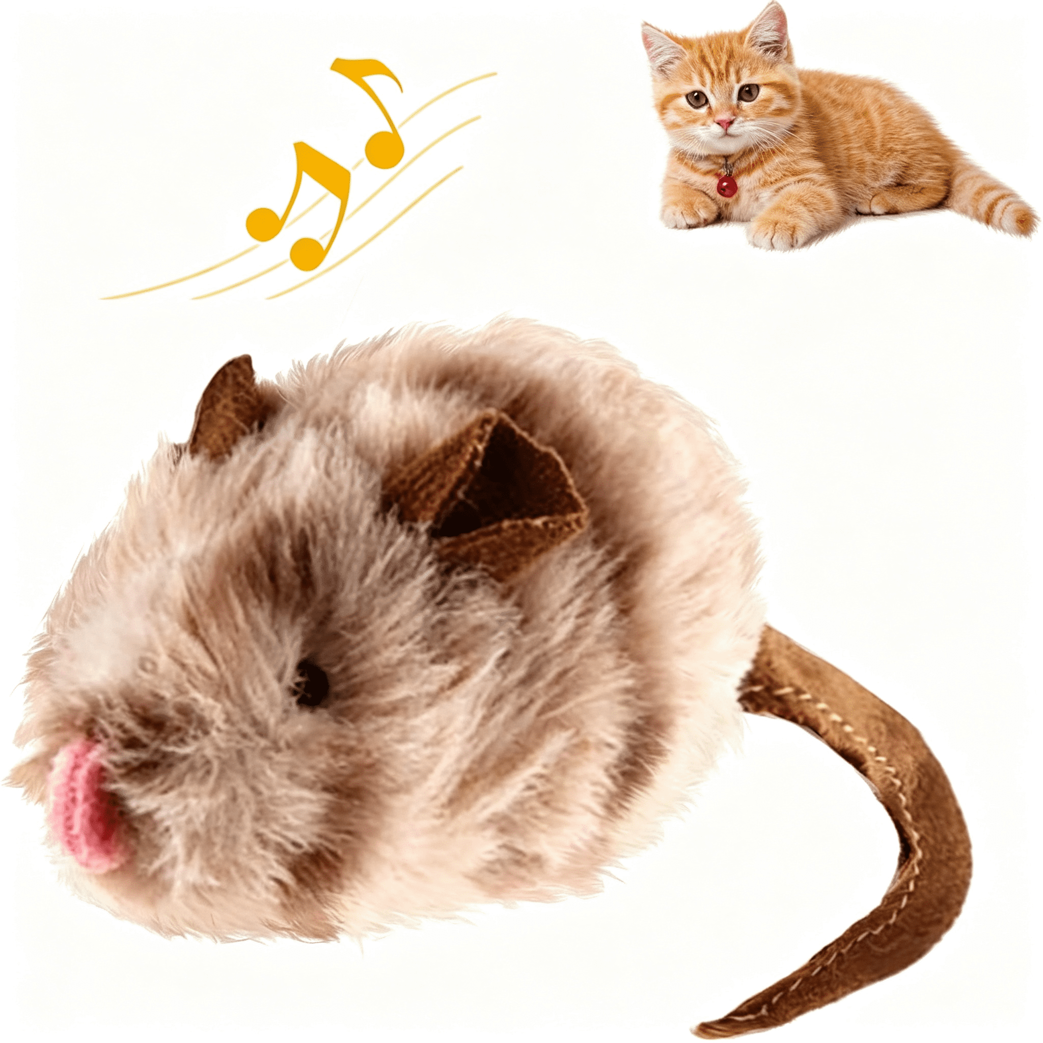 Playing Loop BESTSKY Chirping Mouse Cat Toy, Fake Toys for Indoor Cats, Melody ...
