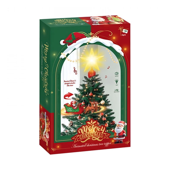 BESTSKY Christmas Decoration,Christmas Tree Topper Spinning Star Animated Funny Xmas Decoration with Musicians for Indoor Home Classroom Party Decor Funny Christmas Tree Topper