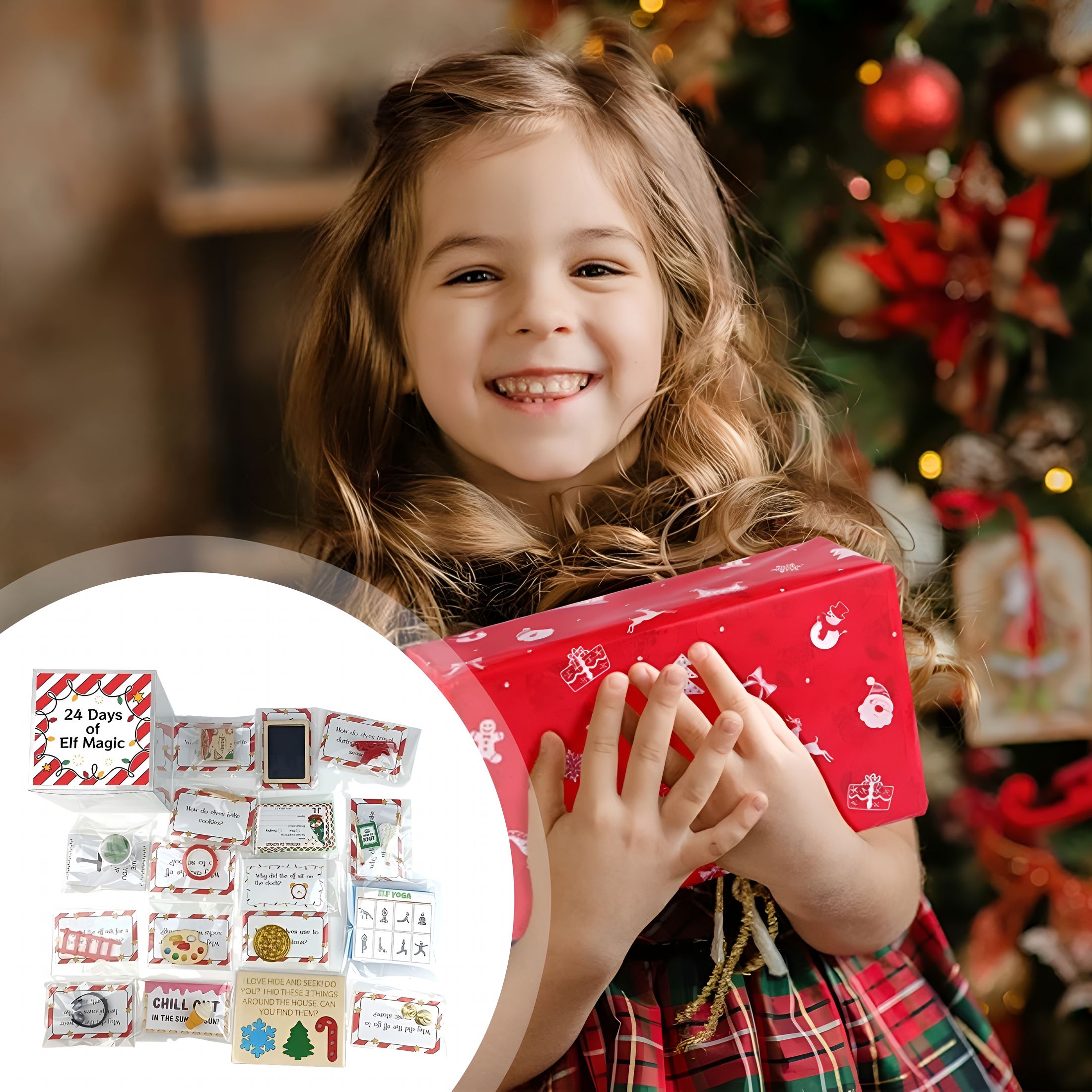 BESTSKY Christmas Elf Kit 24 Days of Xmas Elf Accessories Fun Elf ...