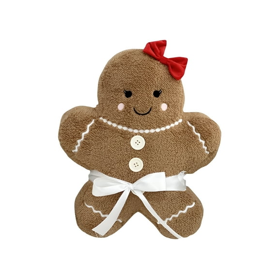 BESTSKY Christmas Gingerbread Plush Toy Stuffed Animals Christmas Shape Plushies Dolls Throw Pillow for Home Decor Sofa Bed Cute Party Ginger Christmas Decor Cushion,Man,15.74