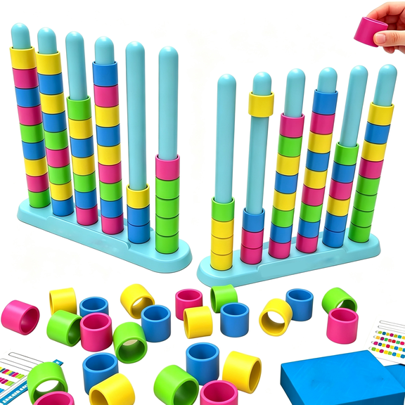BESTSKY Color Matching Challenge Game, 1-2 Player Color Stacking Puzzle Game, Board Games for Adults Teenager, Interactive Desktop Game Birthday Party Gifts (Colorful Two-Player)