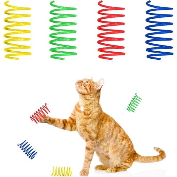BESTSKY Colorful Cat Spring Toys 2" Bouncy Coils for Indoor Cats & Kittens to Swat,,Bite Interactive Enrichment Toys,Safe Plastic,10-Pack,Multi-Color