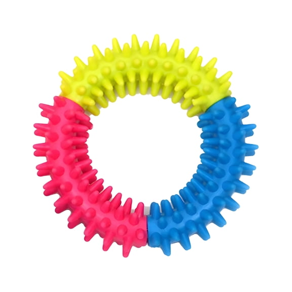 BESTSKY Colorful Dog Chewing Ring - Soft Ring Dental Chewing Teething Biting Chasing Training Toy for Small and Medium Dog Puppy