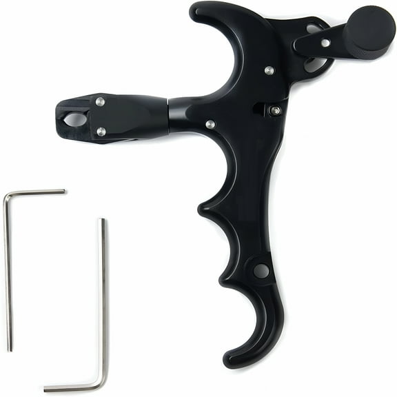 BESTSKY Compound Bow Aid ReleaserAdjustable Can Rotate 360 Thumb Release Bow Aluminum Alloy AidsArchery Release Aids-Black