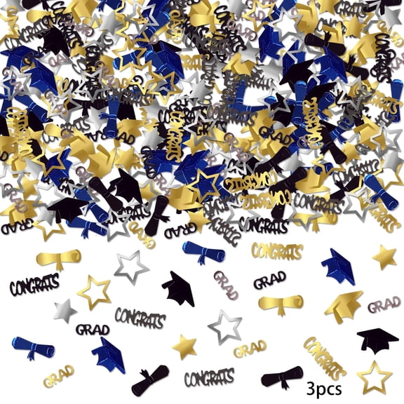 BESTSKY Congrats Grad Confetti 2026-Pack of 1000 | Graduation Table Decorations 2026 | Grad Confetti Class of 2026,Navy Blue and Gold Graduation Decorations 2026