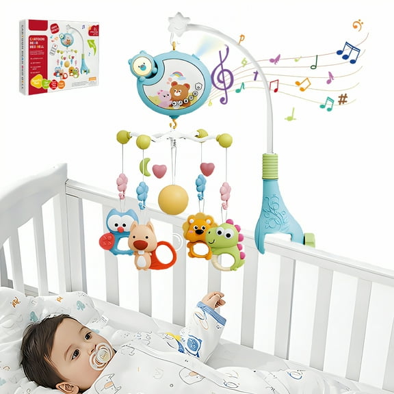 BESTSKY Crib Mobile,Versatile Music Options and Tailored Sound Crib Toys Hanging,Natural White Noise Functionality Mobile for Crib,Blue
