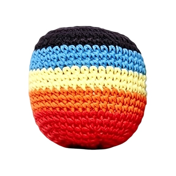 BESTSKY Crochet for Adults Handmade Footbag,Dirtbag Juggling Balls for Beginners,Multicolored Geometric Pattern,Guatemalan Craft B