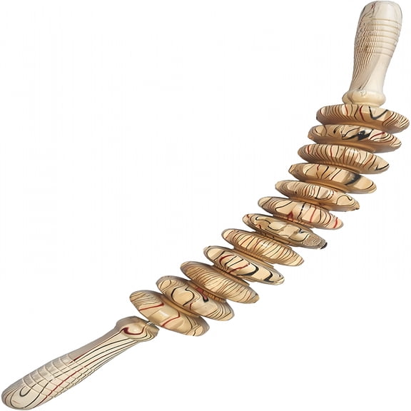 BESTSKY Curved Wood Therapy Roller Massage Tools,Massage Roller Stick for Body Sculpting,Massager,Wood Stick for Muscle Pain Relief,Fascia,Cellulite