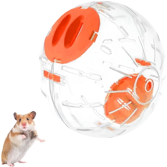 BESTSKY 2026 New Cute Dwarf Hamster Running Ball 4.7 Inches Crystal Ball for Hamsters Small Silent Exercise Wheel Small Animal Pet Toys Ball Mouse Ball (Orange)