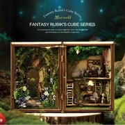 BESTSKY DIY Miniature House Kit, Forest Wonderland Tiny Dollhouse, 1100 Scale Wooden Handmade Craft with LED Lights, Creative Room Model Home Decor Gift for Adults and Teens