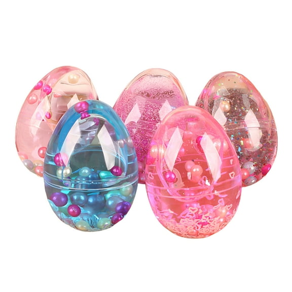 BESTSKY DIY Slime Toy Stretchy Non-sticky Egg Style Faux Pearl Crystal Cloud Anti-stress Vent Toys Colorful Transparent Slime Clay Playing Toys Kid Toy Gift