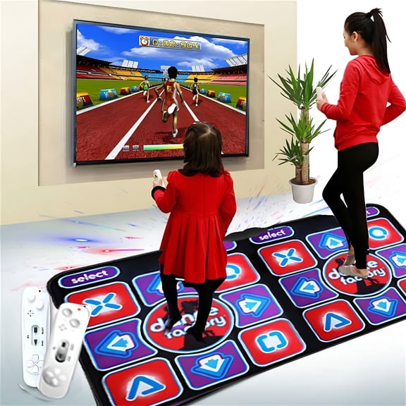 BESTSKY Dance Mat for Kids and Adults, Double User USB Electronic Dancing Mat with 100 Songs and 60 Games, Exercise Fitness Step Pad for TV and Computer, Musical Dance Game with HD Camera and Remote