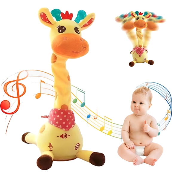 BESTSKY Dancing Talking Giraffe Toy - Singing & Repeating Stuffed Animal with Moving Neck, Soft Plush Interactive Learning Toy Gift for Babies & Toddlers 1-3 Years Old