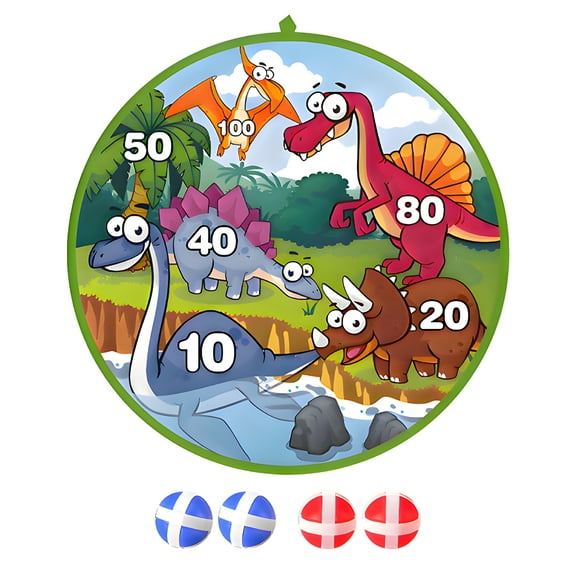 BESTSKY Dart Board,Foldable Storage Yard Games for Kids,With 4 Sticky Balls Dartboard,Multcolor1