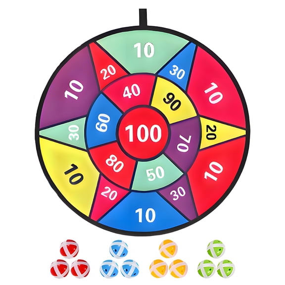 BESTSKY Dart Board,Teen Boy Gifts with 12 Sticky Balls,Foldable Storage Dartboard,Multcolor3