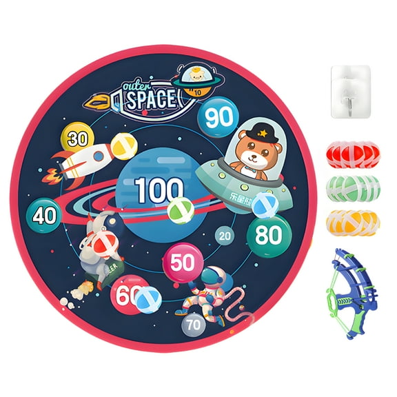 BESTSKY Dart Board,Yard Games for Kids with Elastic Bow Set and 16 Sticky Balls,Foldable Storage Dartboard,Multcolor2