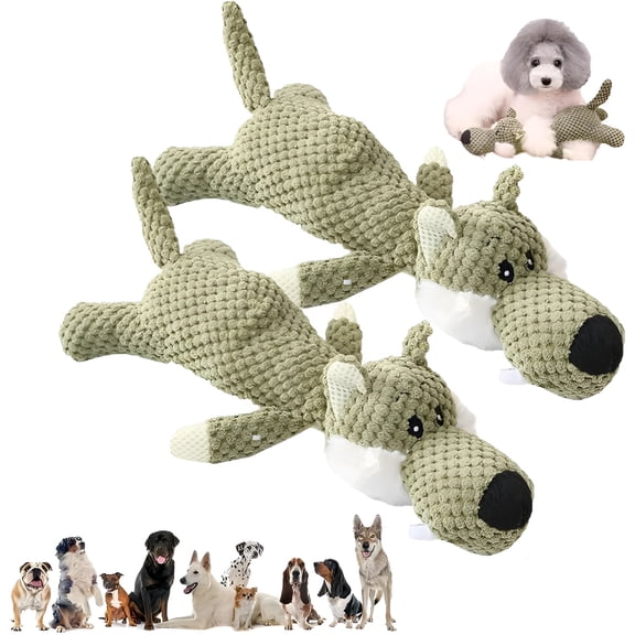 BESTSKY Designed for Heavy Chewers,Dog Toy,Invincible Animal,Indestructible Dog Toys for Aggressive Chewers (2*Wolf)