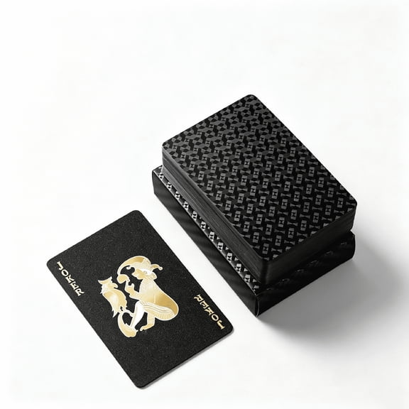 BESTSKY Diamond Waterproof Black Playing Cards, Poker Cards, HD, deck of cards (Black)