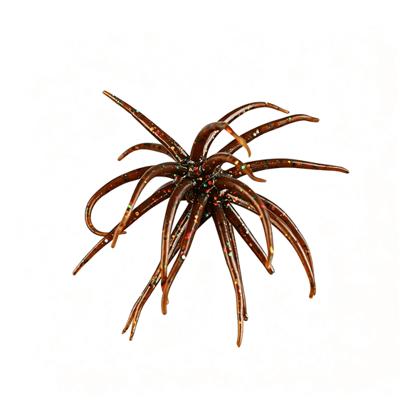 BESTSKY Dice Bait Floating Tpr Swimbait Reflective Stars Tentacle Creature Lure Sea Urchin Style Soft Plastic Baits Bass Fishing Drop Shot Wacky Rig Neko Rig Finesse Slow Sinking