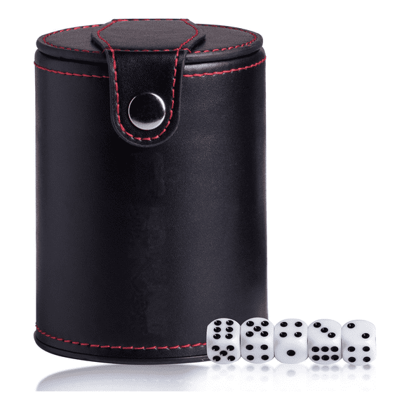 BESTSKY Dice Cup Fine Craftsmanship Pvc Leather Dice Set Elegant Design Bar Game Accessories